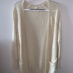 cream cardigan